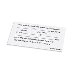 Raypak 900866 Decal 4.6 x 4 x 2 Inch Gas Conversion | Midwest Supply Us