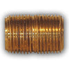 112-4 | 1/4 X CLOSE YELLOW BRASS NIPPLE MAF/USA Mid-America Fittings Made in USA | Midland Metal Mfg.