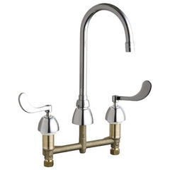 Chicago Faucet Co 786-E3CP Lavatory Faucet 8CC 2 Wrist Blade ADA Polished Chrome 2.2GPM Gooseneck | Midwest Supply Us