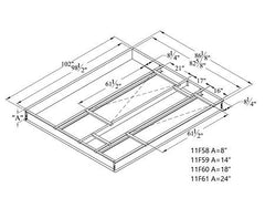 Lennox 11F58 Lennox C1CURB70C-1, Hybrid Roof Curb, Downflow Double Duct Opening, 86-1/8 x 102 Inch x 8 Inch Height  | Midwest Supply Us
