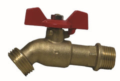 Everflow 12BDBT RAVEN 1/2" Male Npt/Sweat x Hose Bib 1/4" Turn Boiler Drain - Brass T Handle # R1541 | Midwest Supply Us