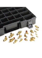 Siemens Building Technology 141-0601 Tube Fitting Kit, Pneumatic, Brass barbed fittings for 1/4", 3/8" and 1/2" tubing, Rustproof case with translucent lid | Midwest Supply Us