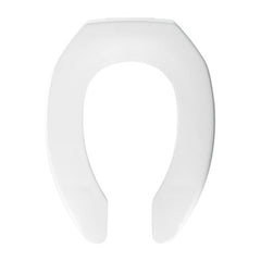 Church Seats 295SSCT000 Toilet Seat Elongated Open Front Less Cover Plastic White for Commercial Toilet Self-Sustaining Hinge | Midwest Supply Us