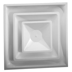 Hart & Cooley FPD08W Ceiling Diffuser 4 Way Fixed Pattern 2 Cone 8 Inch Bright White Steel | Midwest Supply Us