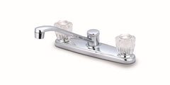 Everflow BAR-G12C Arlington Two Handle Kitchen Faucet Acrylic Handle Less Spray Chrome | Midwest Supply Us