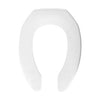 295CT-000 | Toilet Seat Elongated Open Front Less Cover Plastic White for Commercial Toilet Check Hinge | Church Seats
