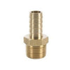 201A-12E | Hose Barb Connector 3/4 Inch Bright Brass Push-On x MPT | Flared Fittings
