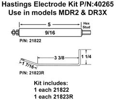 Crown Engineering 40265 HASTINGS ELECTRODE KIT FOR MDR2 & DR3X | Midwest Supply Us
