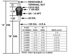 Crown Engineering CA526 IGNITER/REPL I-34 W/9 1/2" TIP | Midwest Supply Us