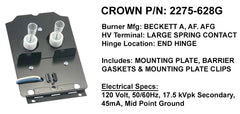 Crown Engineering 2275-628G BECKETT TRAN IGNITOR AF & AFG | Midwest Supply Us