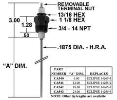 Crown Engineering CA540 IGNITER/ECLIPSE 14265-1 (6") | Midwest Supply Us