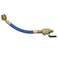 J/B Industries SAE Fittings CLV-6B Charging Hose with Ball Valve 1/4 x 6 Inch Kevlar Whip End Blue | Midwest Supply Us