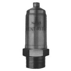 Vent-Rite 35 Air Vent Straight 3/4x1/2" MalexFemale Thread 3PSI Main Vents Nickel Plated Brass  | Midwest Supply Us