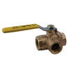 7060701 | Ball Valve 70-600 3-Way 1-1/2 Inch Female Bronze Standard Port 400PSIG CWP Lever RPTFE 500 Degrees Fahrenheit | Apollo Products
