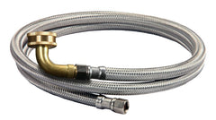 Everflow 28748-NL EVERFLOW 48" SS BRAIDED DW CNCTR 3/8 COMP X 3/4" FEMALE HOSE THREAD SWIVEL ELBOW LEAD FREE | Midwest Supply Us