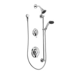 Moen 8342 Shower System Commercial Posi-Temp with Handshower and Slide Bar 2 Lever Chrome ADA 2.5 Gallons per Minute | Midwest Supply Us