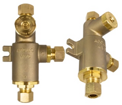Conbraco 34DLF402B1 Brass Single Fixture Mixing Valve 3/8" Cold Water Bypass, Standard Finish (4 x Hose) | Midwest Supply Us