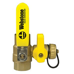 Webstone 54614 Ball Valve Pro-Pal Brass 1" Iron Pipe SizexSweat with Drain PTFE Full Port Reversible Handle | Midwest Supply Us