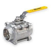 53036SW-34 | Ball Valve 5303 316 Stainless Steel 3/4 Inch Socket Weld 3 Piece Locking Lever PTFE Full Port | Sharpe Valves