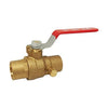 5063AB-12 | Ball Valve Lead Free Brass 1/2 Inch Sweat with Waste Full Port | Red White Valve