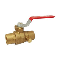 Red White Valve 5063AB-34 Ball Valve Lead Free Brass 3/4 Inch Sweat with Waste Full Port | Midwest Supply Us