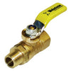 41687 | Ball Valve Mini Petcock 1/4 Inch Female x Male Brass Full Port 600WOG-PSI PTFE/FKM 350 Degrees Fahrenheit for Commercial or Industrial Use with Water Oil or Gas | Webstone