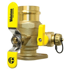 Webstone 81417HV Ball Valve Isolator Brass 2" PressxFlange Multi-Function Drain Full Port | Midwest Supply Us