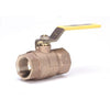 BA100S-38 | Ball Valve Bronze 3/8 Inch Threaded 2 Piece Standard Port Stainless Steel Ball and Stem 600WOG/150SWP | Milwaukee Valves