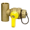 50674W | Ball Valve Pro-Pal Tee with Drain 1 Inch Sweat Brass Full Port | Webstone