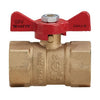 102-605 | Ball Valve T-2005C Gas 1 Inch Female NPT Brass 175PSI Yellow Tee 2 Piece PTFE 102-605 | Watts