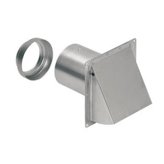 Broan Fans 885AL Wall Cap with Backdraft Damper 6-1/2 x 6-1/2 x 4 Inch Aluminum for 3 or 4 Inch Round Ducts Range Hood & Bath Ventilation Fan | Midwest Supply Us
