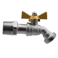 Apollo Products 3530103 Boiler Drain Quarter Turn Ball Valve 45DEG Spout 1/2 Inch NPT x Hose Brass | Midwest Supply Us