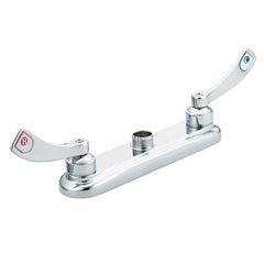Moen 8285 Kitchen Faucet M-Dura Heavy Duty Less Spout 8 Inch Spread 2 Wrist Blade ADA Chrome | Midwest Supply Us