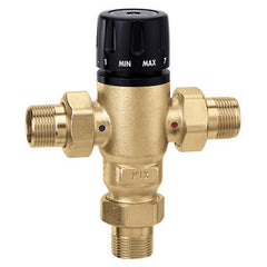 Hydronic Caleffi 521416A Mixing Valve MixCal 521 Adjustable 3-Way Thermostatic with Gauge 1/2 Inch Low Lead Brass Press Union 200 Pounds per Square Inch | Midwest Supply Us