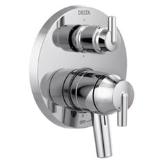 Delta T27959 Valve Trim Trinsic Monitor 17 Contemporary with Volume Control and 6 Setting Integrated Diverter 2 Lever Chrome ADA Escutcheon and Handle | Midwest Supply Us