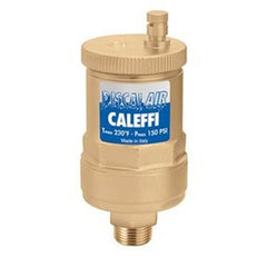 Caleffi 551004A Air Separator Discal 551 Automatic Air Vent 1/2 x 3/4 Inch Brass FNPTxMNPT 150 Pounds per Square Inch | Midwest Supply Us