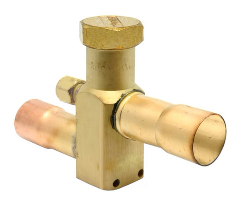 Rheem-Ruud 61-21368-16 Service Valve - 7/8 x 7/8 in. Connections, 5-1/8 in. length, Front Charge Port  | Midwest Supply Us
