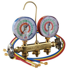 J/B Industries SAE Fittings 22233 Manifold 2 Valve with 60 Inch Enviro Hose 3-1/8 Inch Gauge Brass | Midwest Supply Us