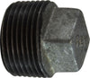 64661 | 4 GALV SQ HD CORED PLUG, Nipples and Fittings, Galvanized 150# Malleable Fitting, Galvanized Square Head Plug | Midland Metal Mfg.