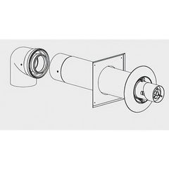 Bosch 7736501235 Vent Kit Horizontal Polypropylene for 80/125 Telescopic Terminal Assembly & 90 Degree Elbow | Midwest Supply Us