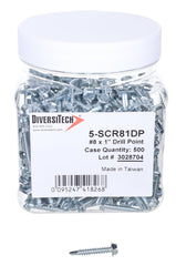 DiversiTech 5-SCR81DP 8 x 1 Drill Point, pack of 500 | Midwest Supply Us