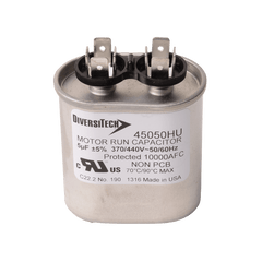 DiversiTech 45050HU Motor Run Capacitor, Oval, 5MFD, 370v /440v  | Midwest Supply Us