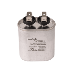 DiversiTech 37050H Motor run capacitor, 370V, oval, 5µF | Midwest Supply Us