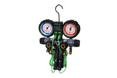 DiversiTech 1839110 4-Valve Aluminum Manifold For R410A with 60 in Hoses and Ball-Valve Adapters with Digital Readout Thermometer | Midwest Supply Us