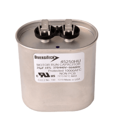 DiversiTech 45250HU Motor Run Capacitor, Oval, 25MFD, 370v /440v  | Midwest Supply Us