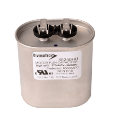 DiversiTech 45250HU Motor Run Capacitor, Oval, 25MFD, 370v /440v | Midwest Supply Us