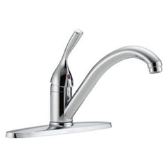 Delta 100-DST Kitchen Faucet Widespread 8 Inch Spread 1 Lever ADA Chrome Swivel 180 Degree 3 Hole 1.8 Gallons per Minute | Midwest Supply Us