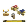 350R2-18 | Tankless Valve Kit Contractor with Gas Accessories 18IN Flexible Gas Connector Female x Solder Includes Isolation Valve/Gas Valve | Red White Valve