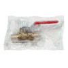 5015ABD-1/2 | Ball Valve Lead Free Forged Brass 1/2 Inch PEX Barb End 2PC with Waste | Red White Valve