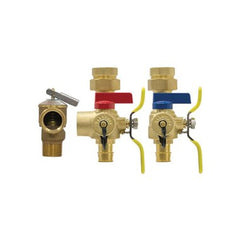 Webstone H-34443WPR Tankless Valve Kit EXP E2 with Pressure Relief Valve Lead Free 3/4 Inch Female x PEX F1960 Includes High-Flow Hose Drain/Pressure Relief Valve Outlet | Midwest Supply Us